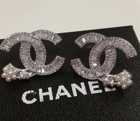 chanel diamond studs|authentic Chanel earrings.